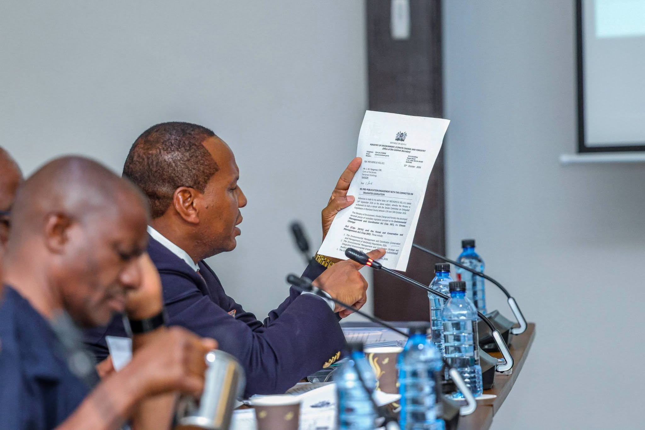 Presentation of 7 regulations to the Senate Standing Committee on Delegated Legislation by Environment CS Dr. Deborah Barasa