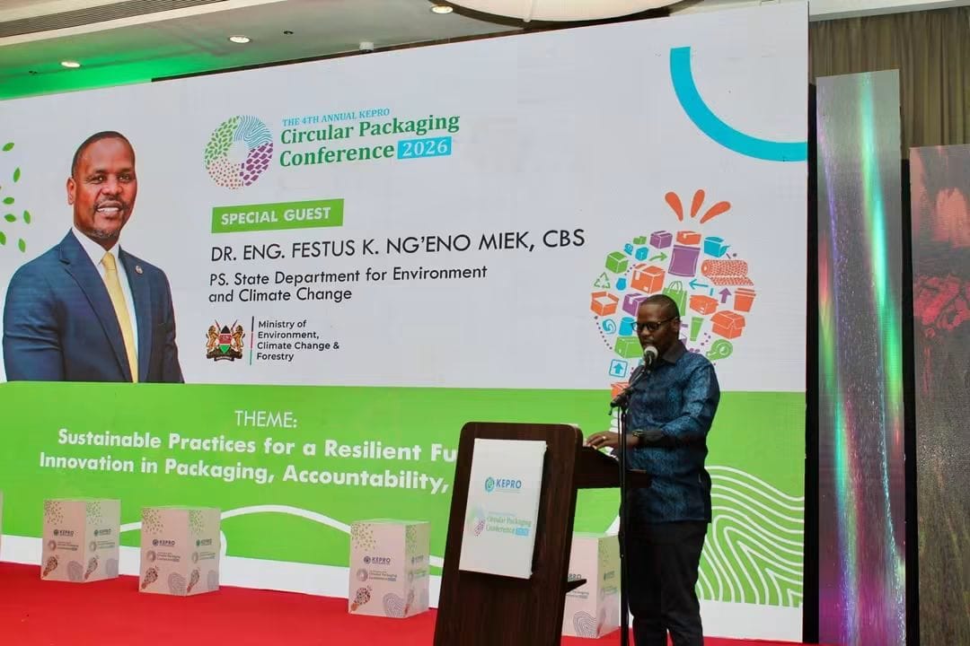 PS Ng'eno addresses the 4th KEPRO Annual Circular Packaging Conference